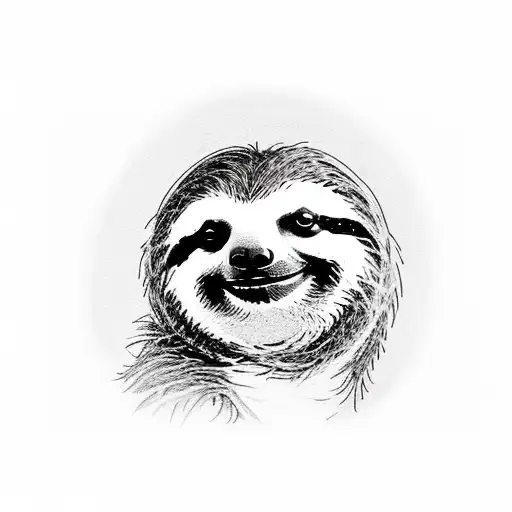 A sloth hanging on a lifeline tattoo design idea