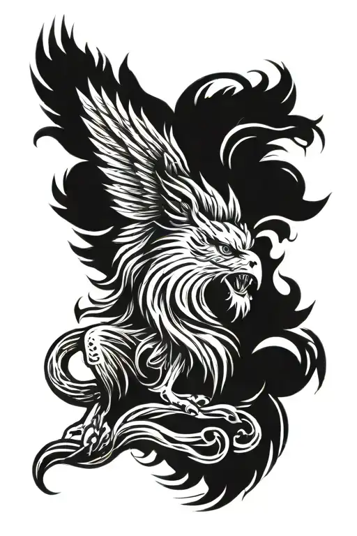 eagle lion head dad passed away  tattoo design idea