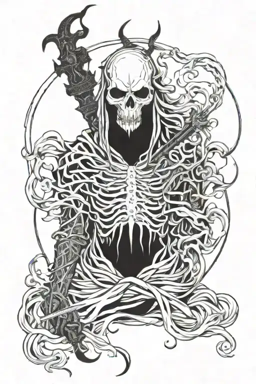 shinigami god of death tattoo design idea