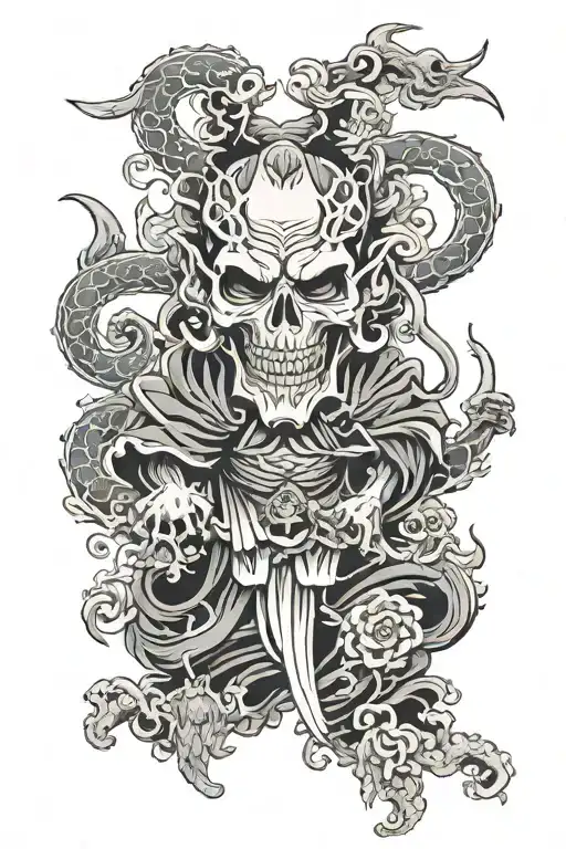 shinigami god of death tattoo design idea