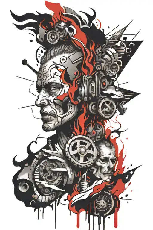 cuff tattoo hell soul fire tattoo design idea
