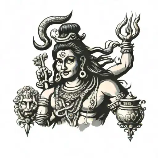 money,lord shiva ,lord vishnu ,power,good luck,2802, tattoo design idea