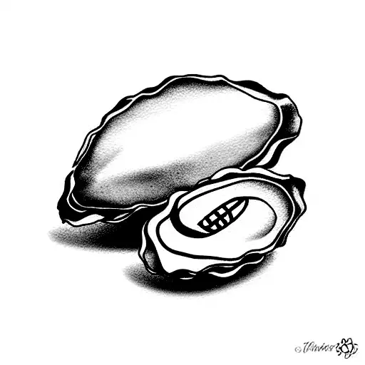 Oyster and Rugby ball tattoo design idea