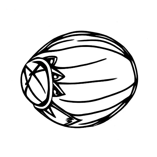 An oyster in the shape of a rugby ball tattoo design idea