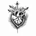 Heart realist with thorns tattoo design idea
