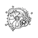 An intricate sketch-style tattoo of a clock with puzzle pieces as the gears, representing the importance of time and problem-solving in your life. tattoo design idea