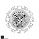 An intricate sketch-style tattoo of a clock with puzzle pieces as the gears, representing the importance of time and problem-solving in your life. tattoo design idea