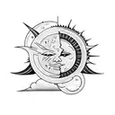 Sun and Moon tattoo design idea