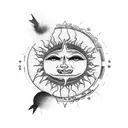Sun and Moon tattoo design idea