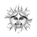 Sun and Moon tattoo design idea