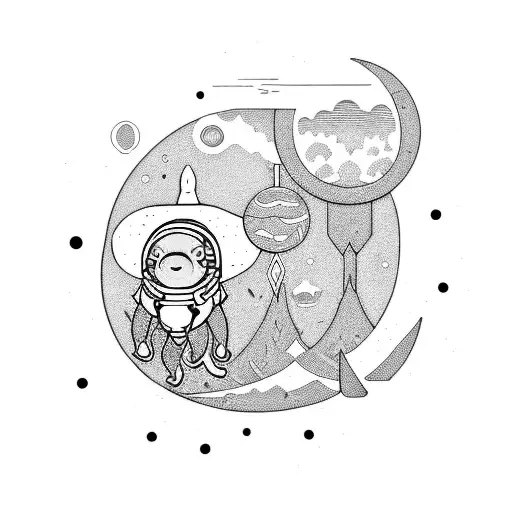 Finn and Jake embarking on a cosmic adventure tattoo design idea