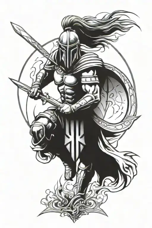 Spartan warrior tattoo design idea