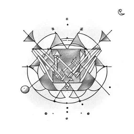 arrows, squares, triangles, circles, chemistry, space, viking tattoo tattoo design idea