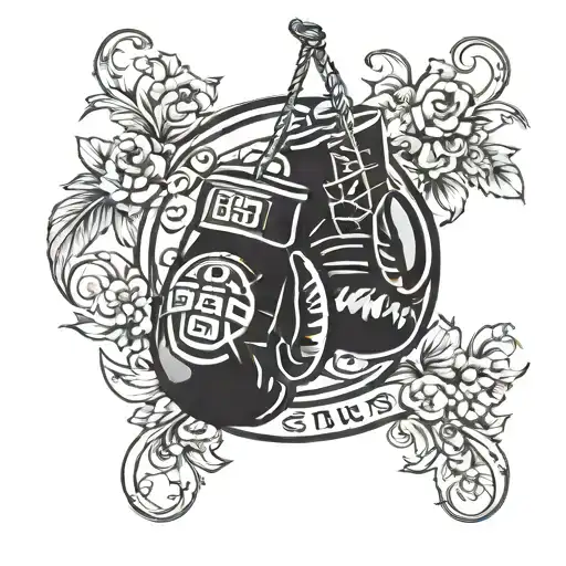 SSB logo - south side boxing gloves hanging tattoo design idea