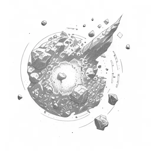asteroid tattoo design idea