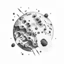 asteroid tattoo design idea