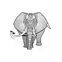 elephant colorful minimalistic tattoo design idea