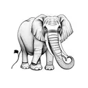 elephant colorful minimalistic tattoo design idea