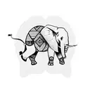 elephant colorful minimalistic tattoo design idea