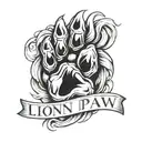 lion paw with the inscription Family is your strength tattoo design idea