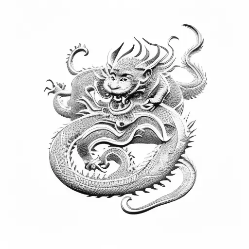 chinese zodiac dragon, monkey, dog, rat tattoo design idea