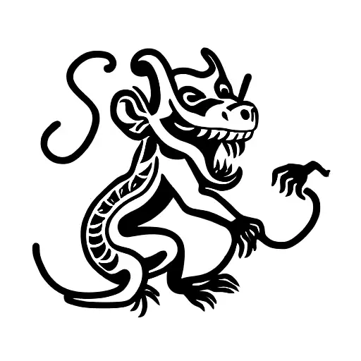 chinese zodiac dragon, monkey, dog, rat tattoo design idea