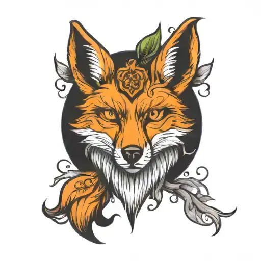 fox, wolf tattoo design idea