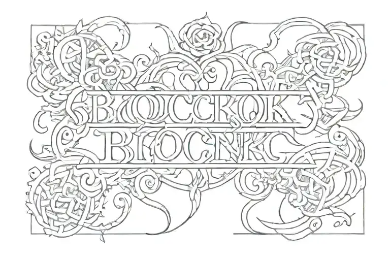 500 Blockk Gang text tattoo on the chest tattoo tattoo design idea