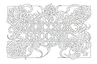 500 Blockk Gang text tattoo on the chest tattoo tattoo design idea