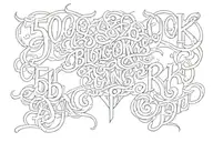 500 Blockk Gang text tattoo on the chest tattoo tattoo design idea