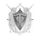 Combine tribal patterns with the image of an 11th century English Knight in a blackwork style. tattoo design idea