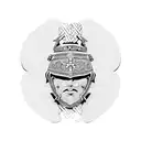 Combine tribal patterns with the image of an 11th century English Knight in a blackwork style. tattoo design idea