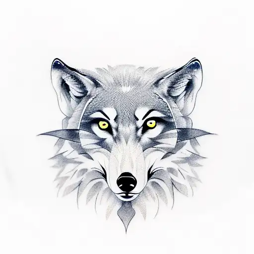 spirt animals wolf, fox, owl, horse tattoo design idea