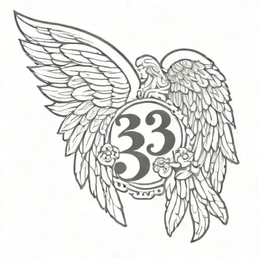 333 angel number tattoo design idea