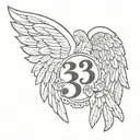333 angel number tattoo design idea