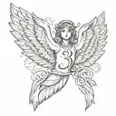 333 angel number tattoo design idea