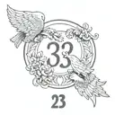 333 angel number tattoo design idea