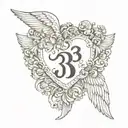 333 angel number tattoo design idea