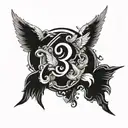 333 angel number tattoo design idea