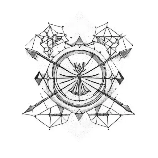Sagittarius and Scorpio constellation merging into an Aries, Leo, and Aries constellation tattoo design idea