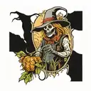 scarecrow in field tattoo design idea