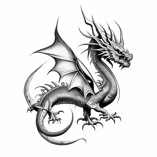 medium age Dragon tattoo design idea