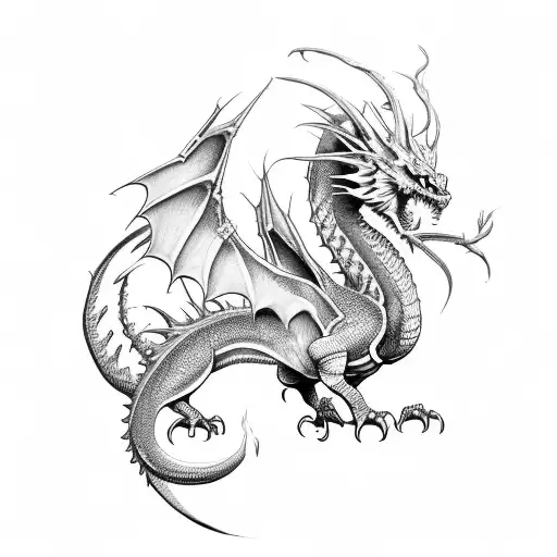 medium age Dragon tattoo design idea