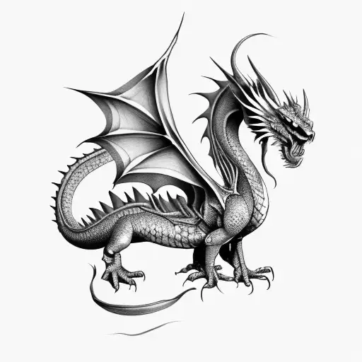 medium age Dragon tattoo design idea