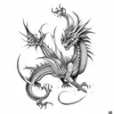 medium age Dragon tattoo design idea