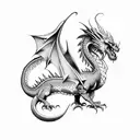 medium age Dragon tattoo design idea