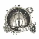 Libra constellation tattoo design idea