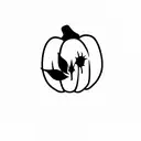 miscarriage theme tattoo in shape of pumpkin  tattoo design idea