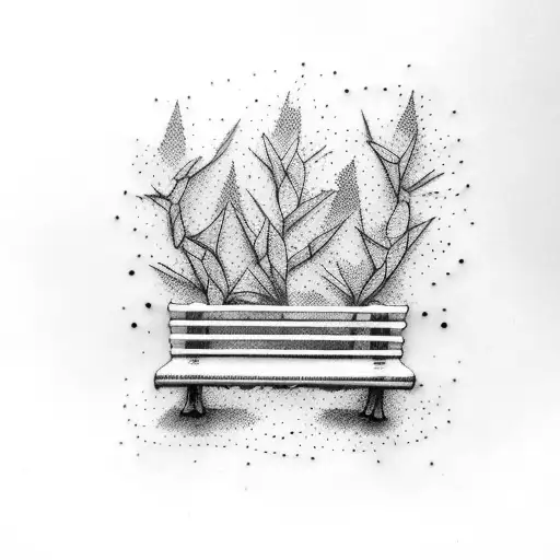 park bench with graffiti from 41008 tattoo design idea