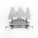 park bench with graffiti from 41008 tattoo design idea